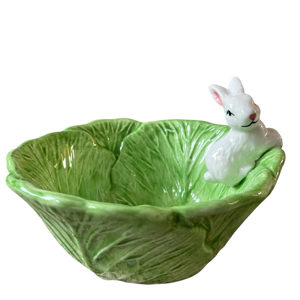 Arlington Designs Figural Bunny Cabbage Bowl 6.5in Spring Easter Decor New